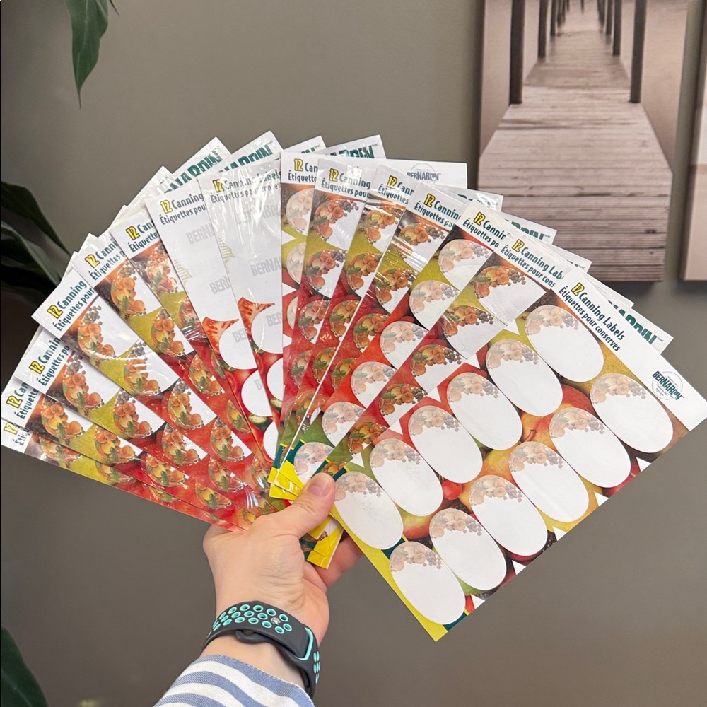 Bernardin Oval Canning Labels 12 Pack Canning Labels Autumn Leaves Design Unused
